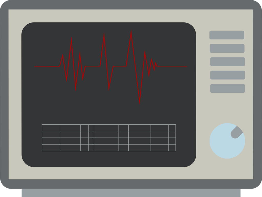 Graphic of old cardiac monitor